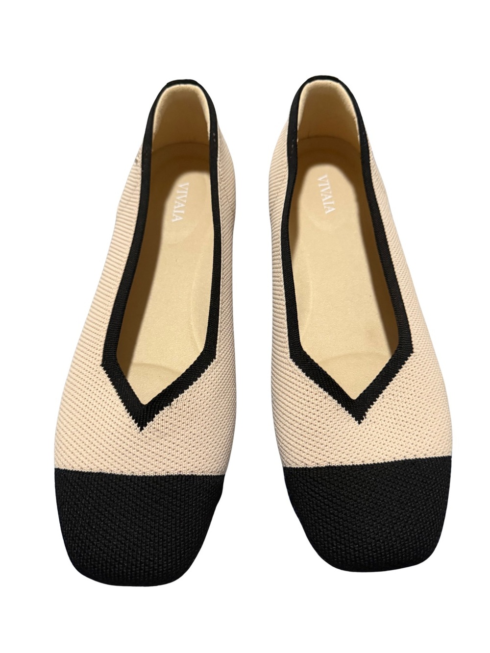 Size 8 VIVAIA Women’s Square Toe V-Cut Flats Margo 2.0